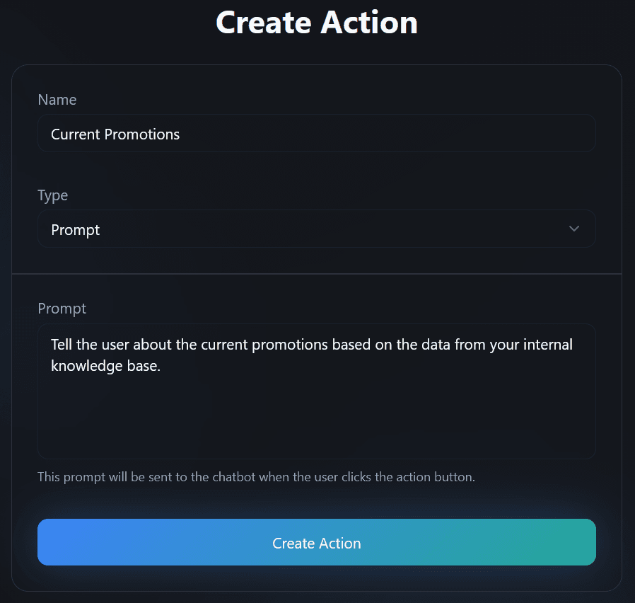 Actions prompt
