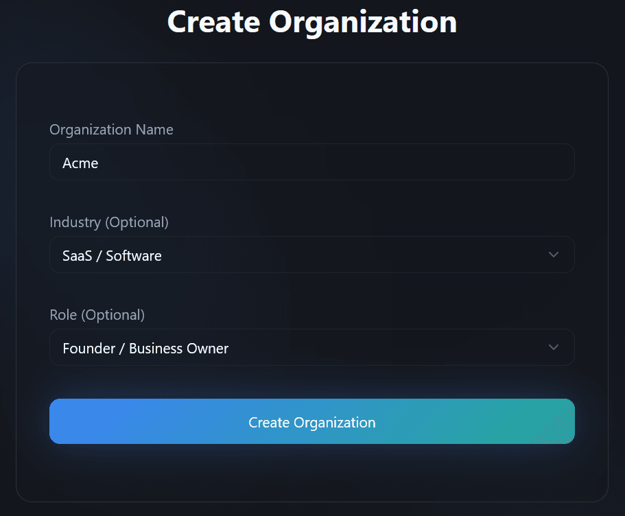 Organization form