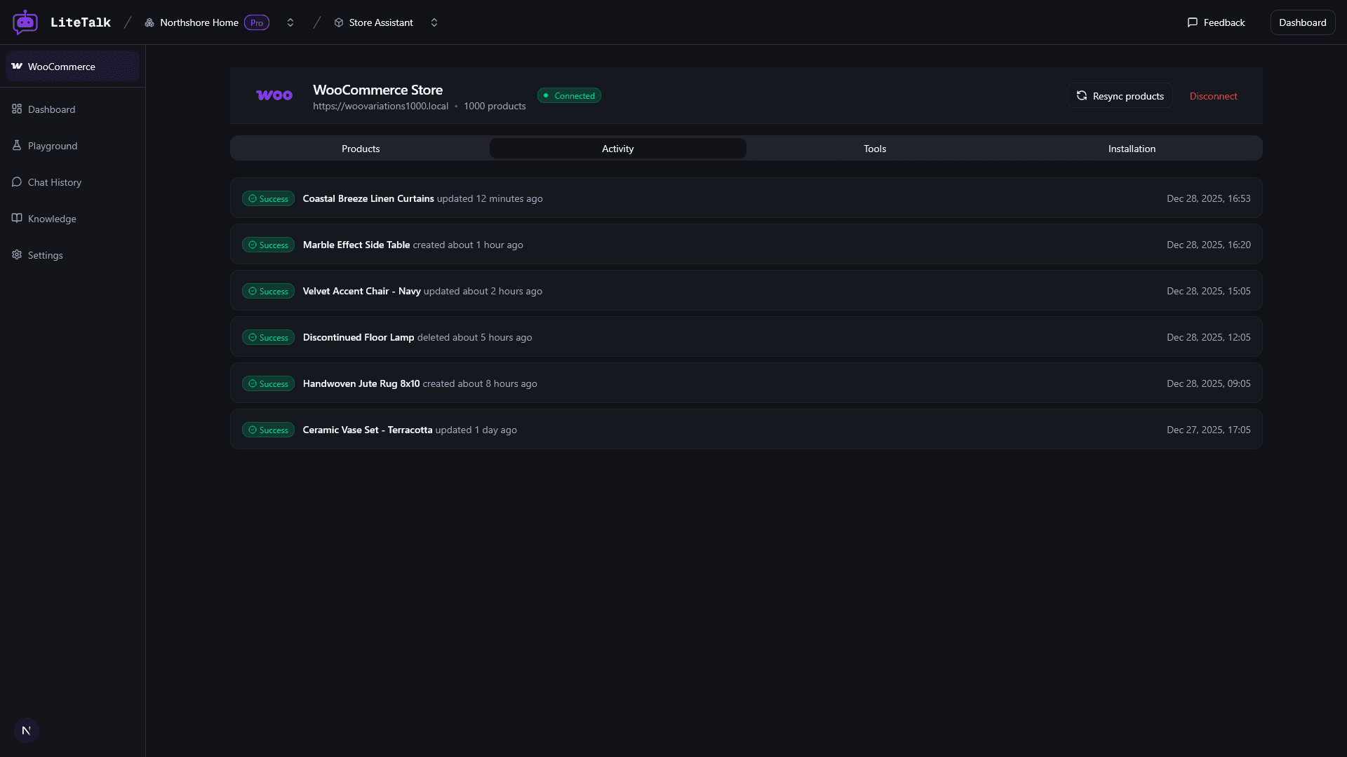 WooCommerce Activity